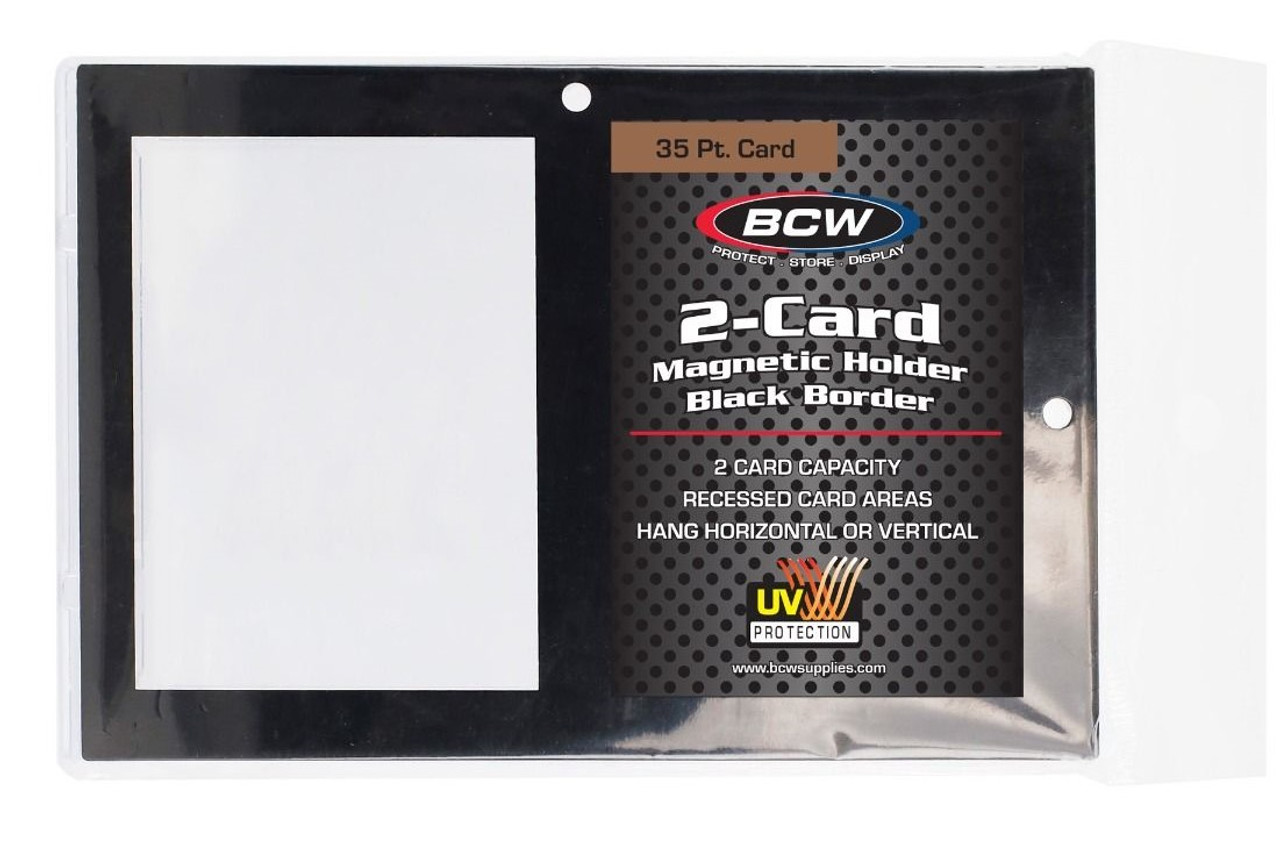 BCW Magnetic 2-Card Holder 35pt Black Border / Box of 20