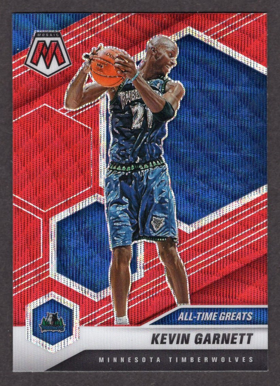 2020/21 Panini Mosaic #283 Kevin Garnett All-Time Greats Red Wave Prizm