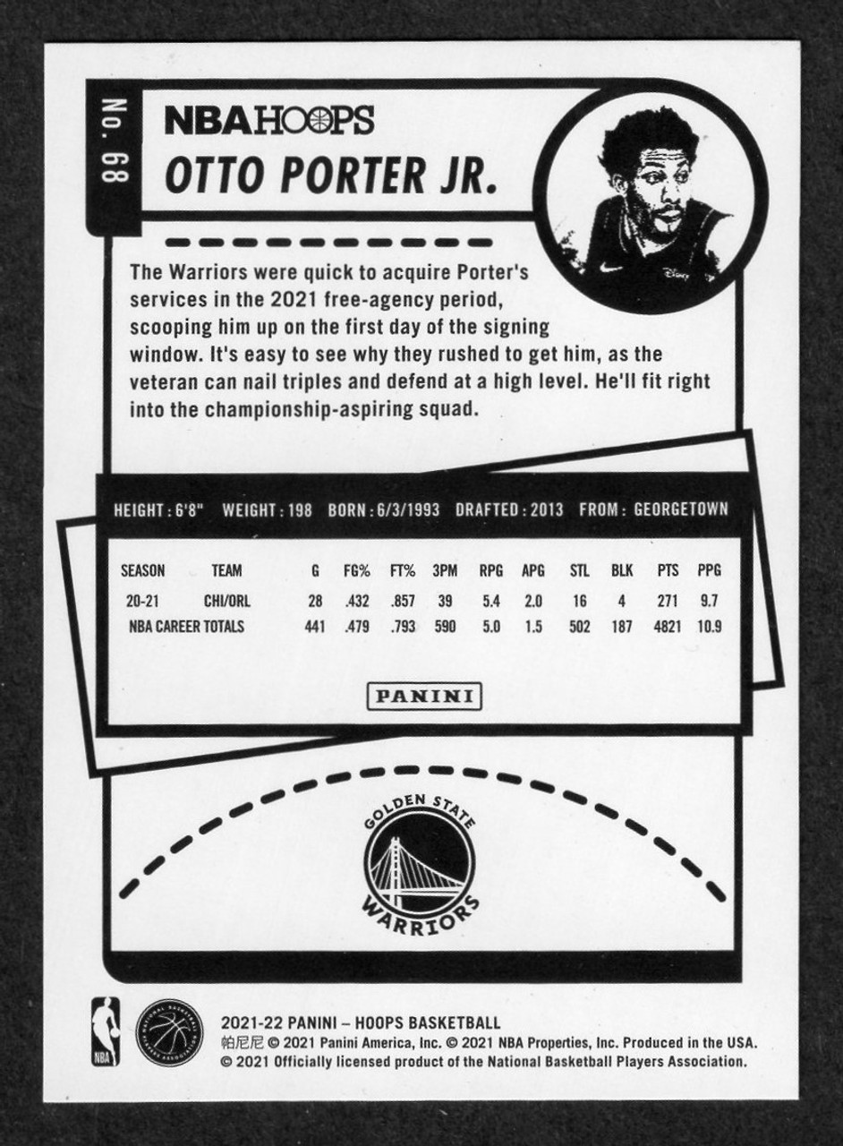 2021/22 Panini Hoops #68 Otto Porter Jr. Artist Proof Gold Parallel 08/10