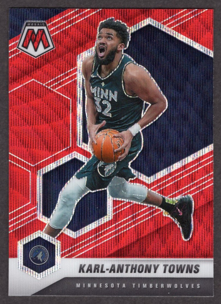 2020/21 Panini Mosaic #124 Karl-Anthony Towns Red Wave Prizm