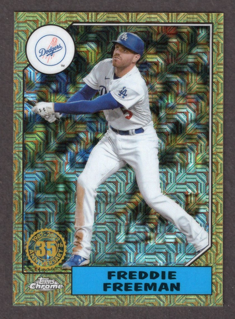 2022 Topps Chrome Update #T87C-44 Freddie Freeman Silver Pack Chrome Gold Mojo Refractor 44/50