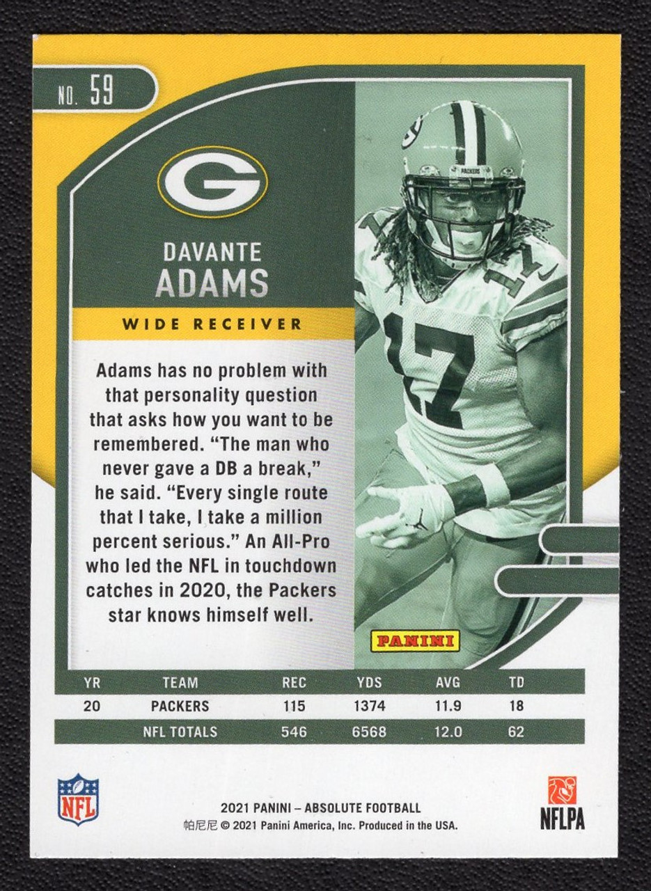 2021 Panini Absolute #59 Davante Adams Green Foil