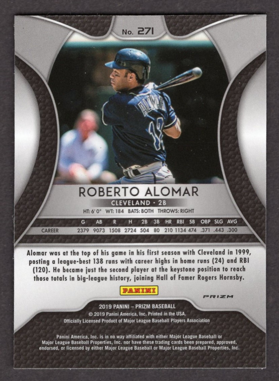 2019 Panini Prizm #271 Roberto Alomar Purple / Green Hyper Prizm