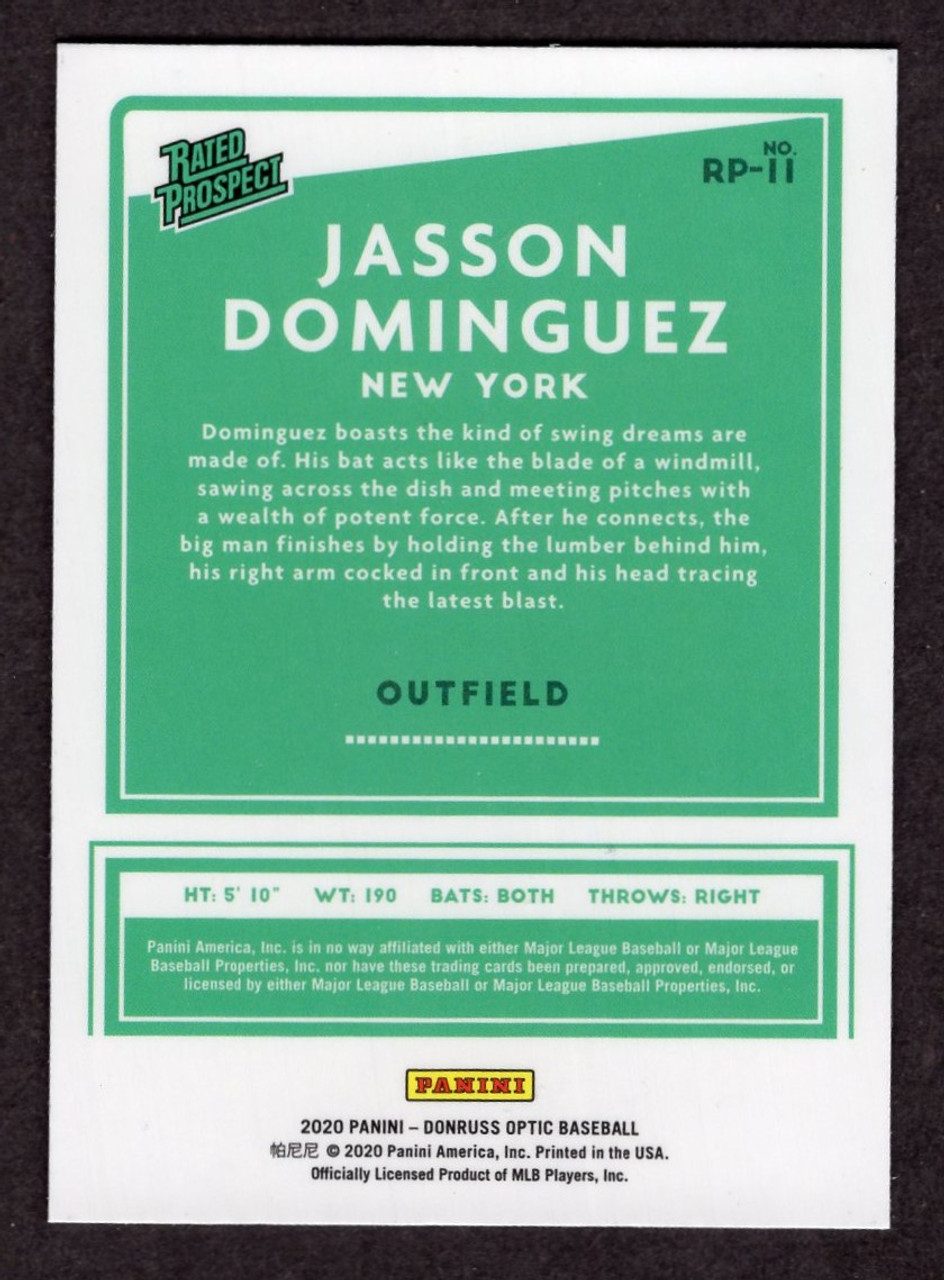 2020 Panini Donruss Optic #RP-11 Jasson Dominguez Rated Prospect