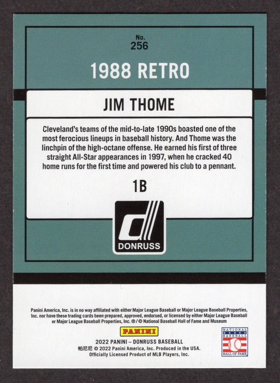 2022 Panini Donruss #256 Jim Thome 1988 Retro Holo Orange