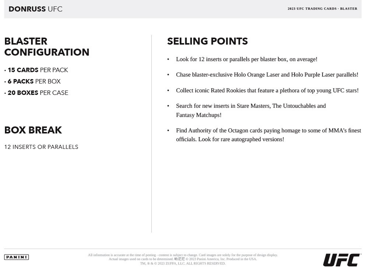 2023 Panini Donruss UFC Blaster Box