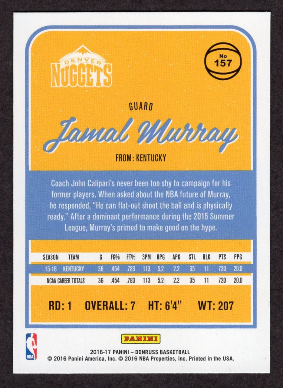 2016/17 Panini Donruss #157 Jamal Murray Rookie/RC