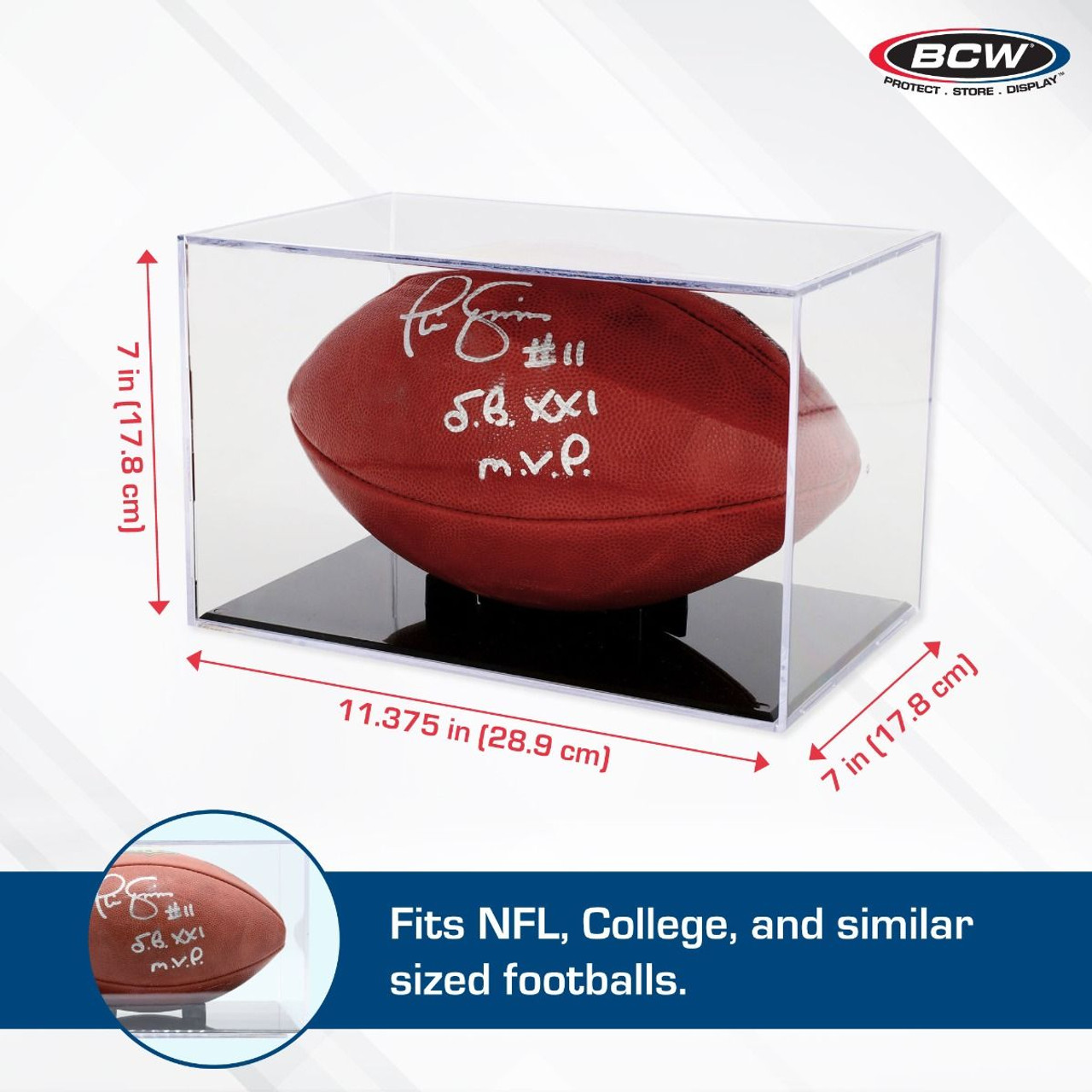 BCW Football Showcase with Stand & UV