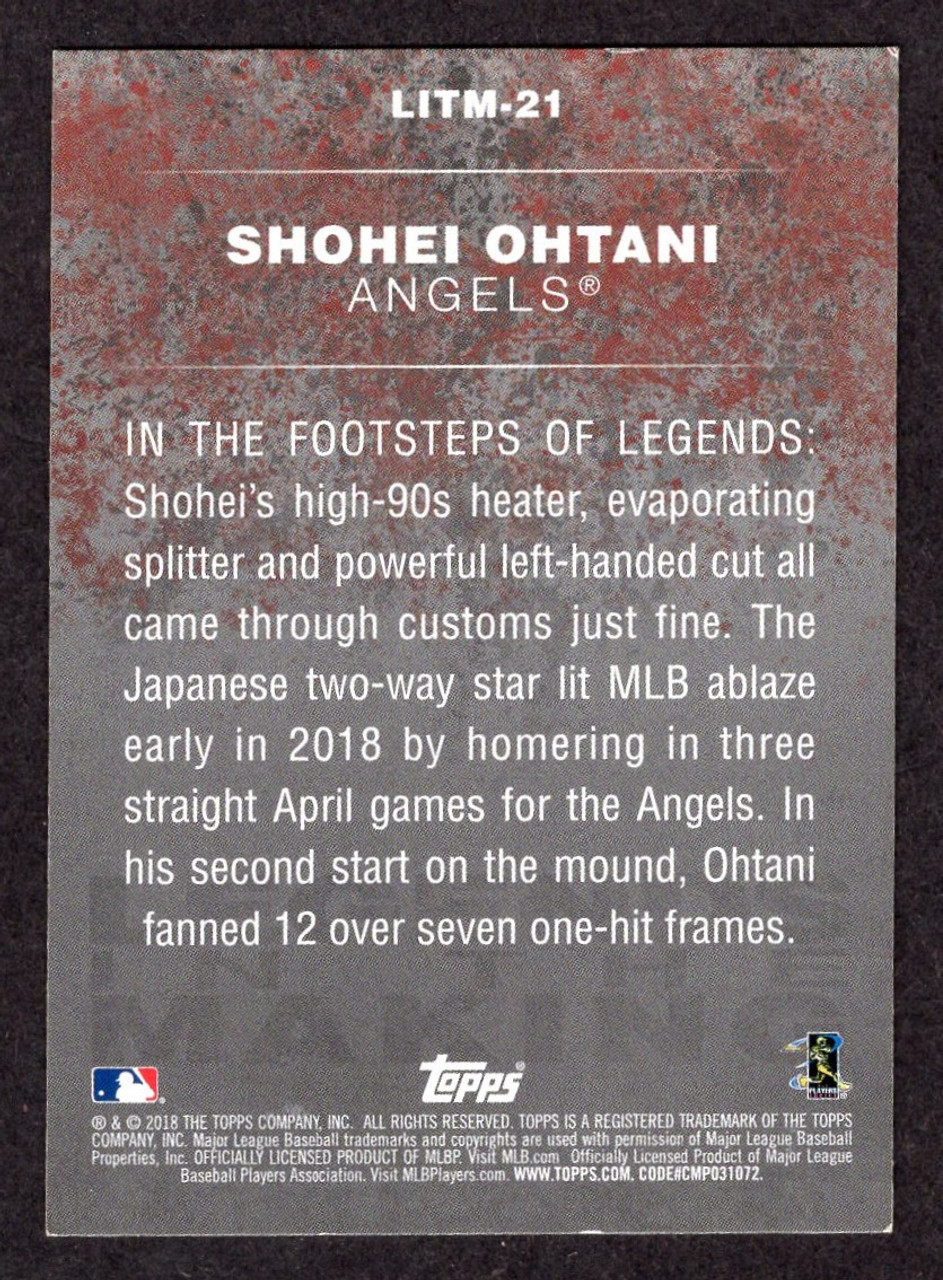 2019 Topps Update #LITM-21 Shohei Ohtani Legends In The Making Black Parallel Rookie/RC