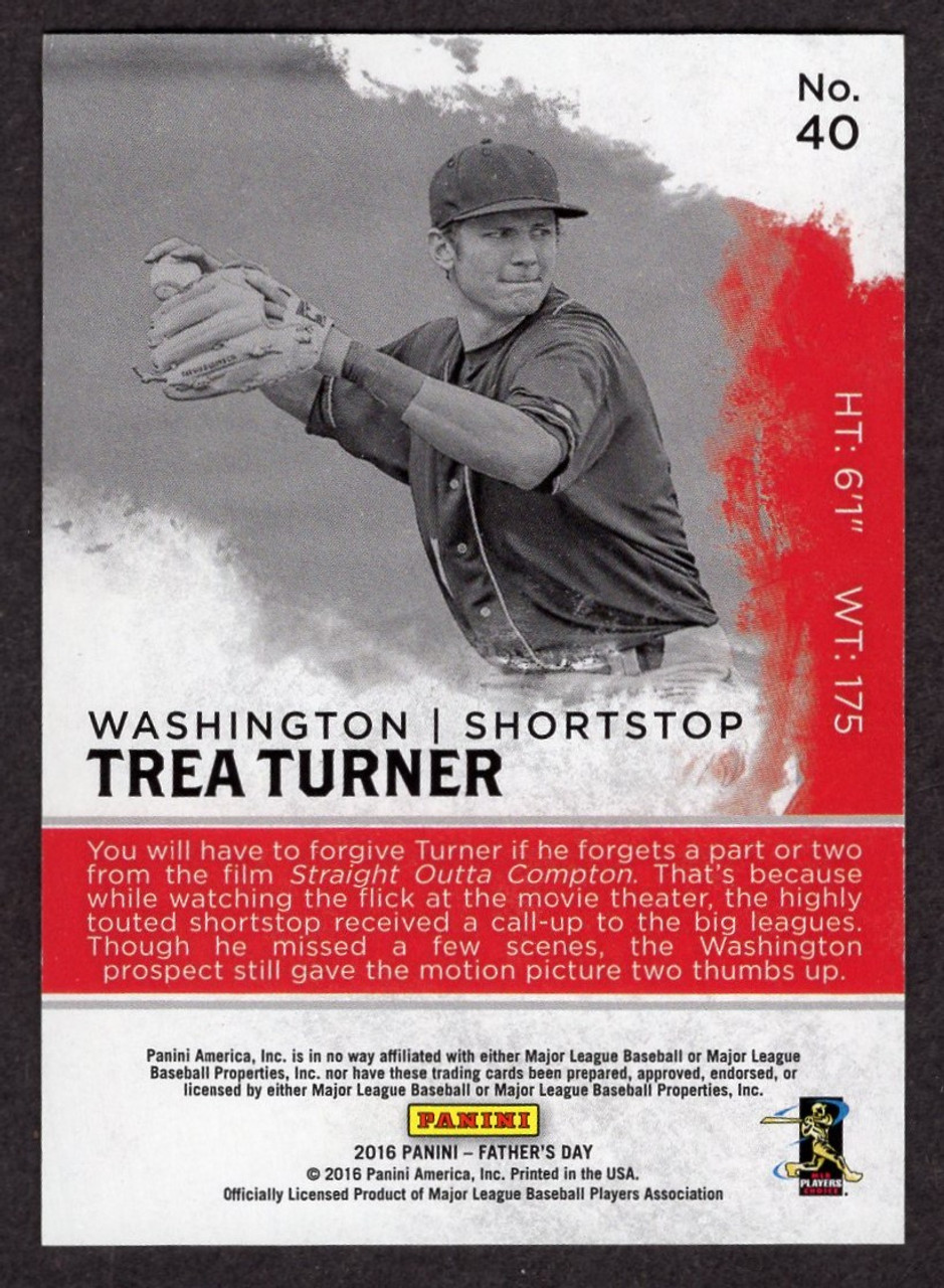 2016 Panini Father's Day #40 Trea Turner Rookie/RC 323/599