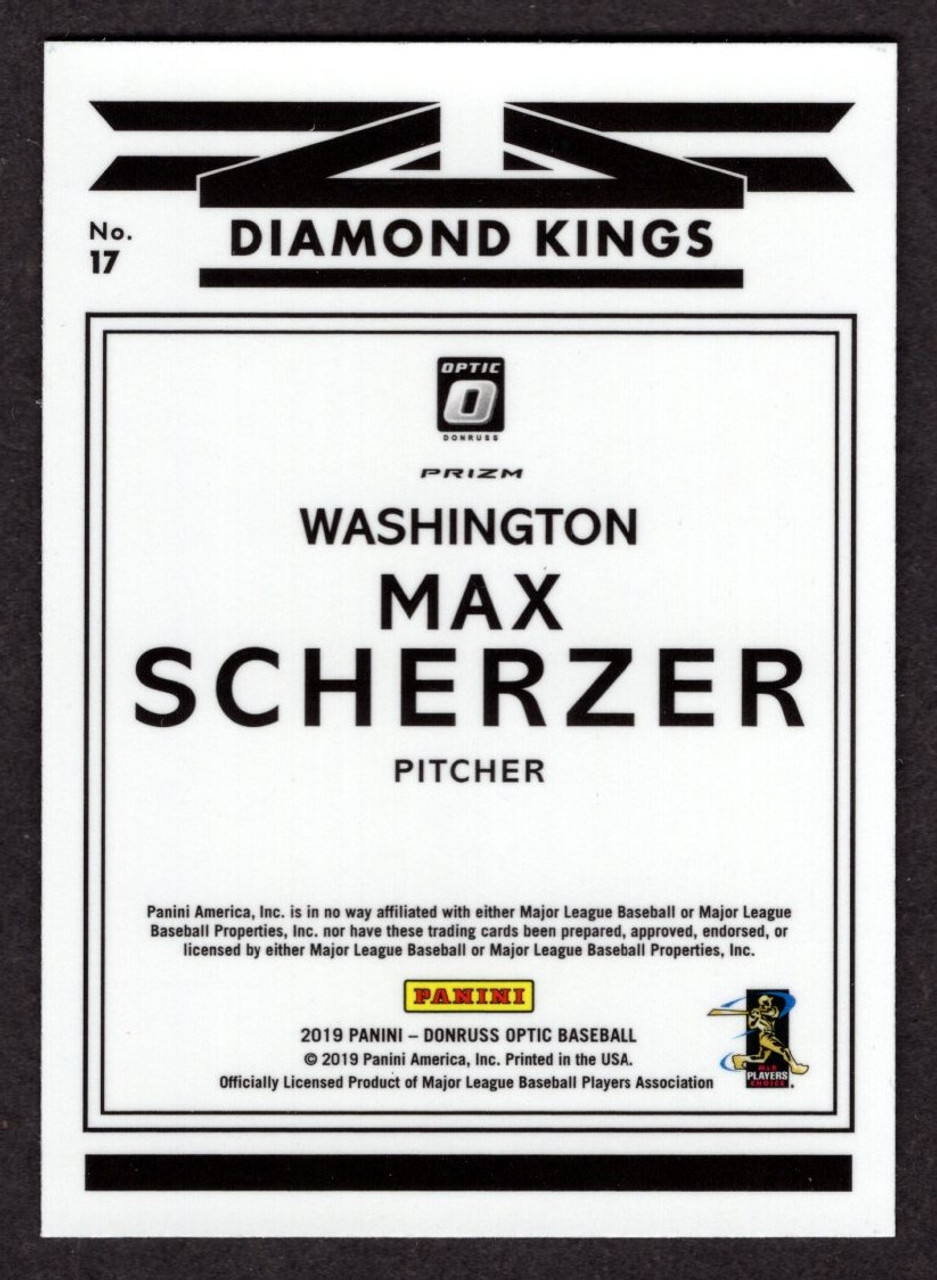 2019 Panini Donruss Optic #17 Max Scherzer Diamond Kings Pink Prizm 