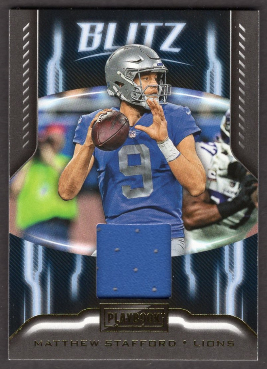 2018 Panini Playbook #10 Matthew Stafford Blitz Jersey Relic