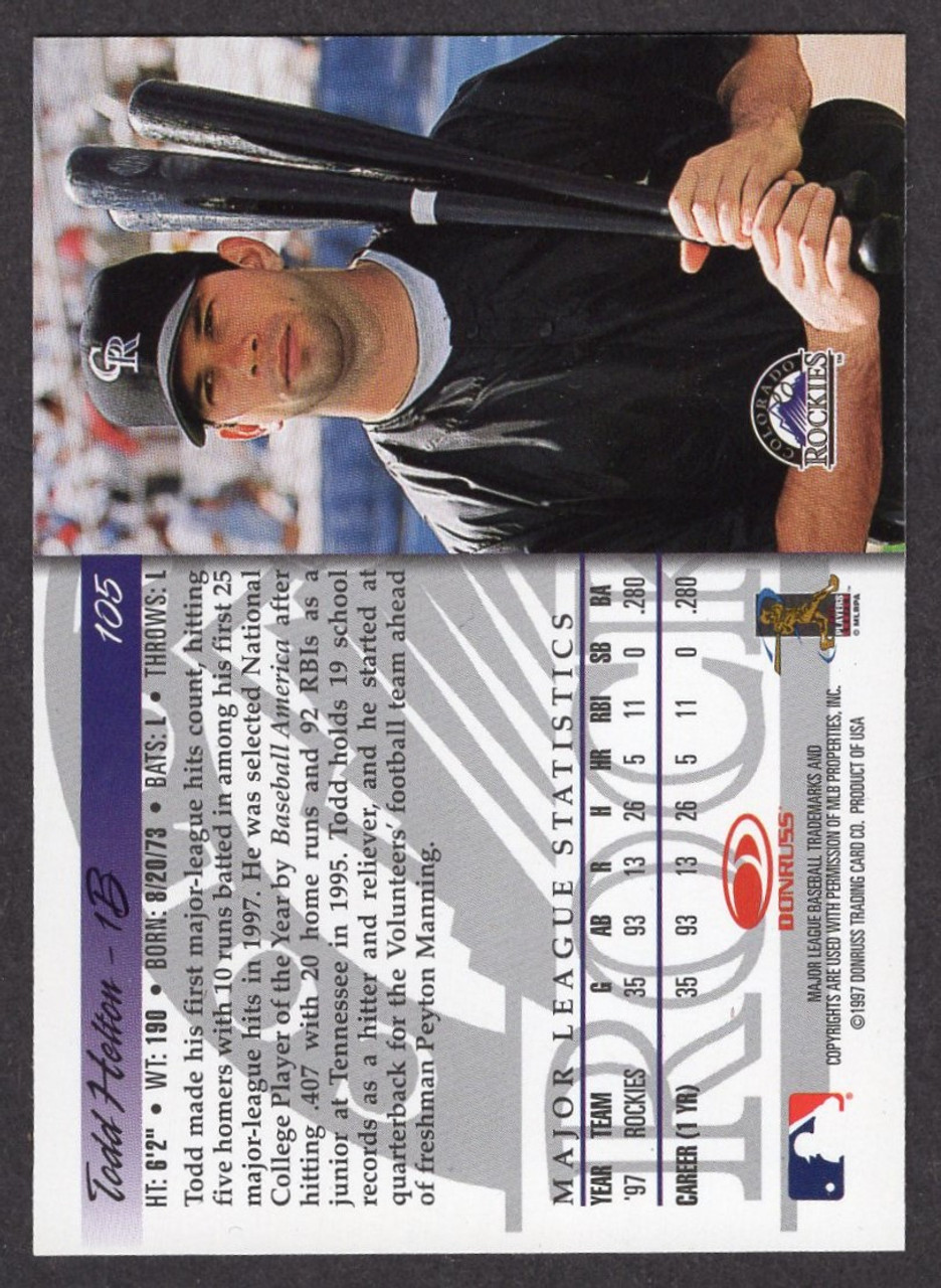 1997 Donruss #105 Todd Helton Rookie/RC