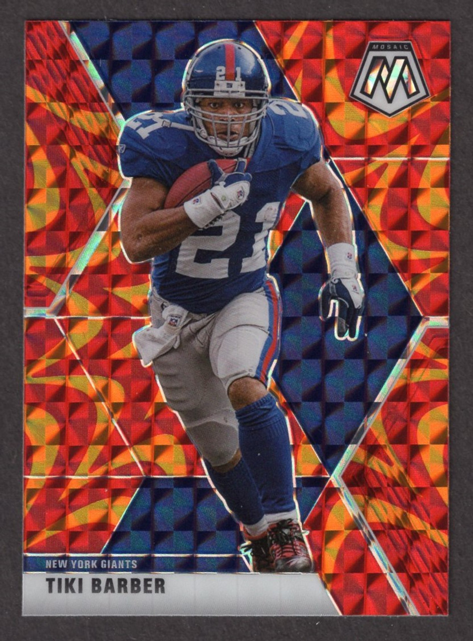 2020 Panini Mosaic #153 Tiki Barber Orange Reactive Prizm 