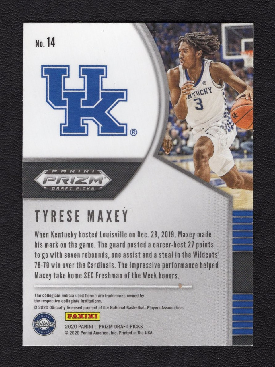 2020 Panini Prizm Draft Picks #14 Tyrese Maxey Rookie/RC (#2)