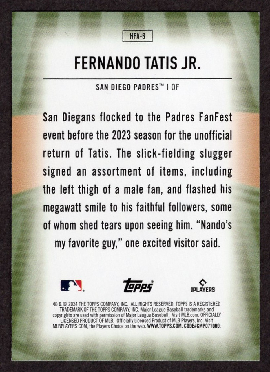 2024 Topps Series 1 #HFA-6 Fernando Tatis Jr. Home Field Advantage SP