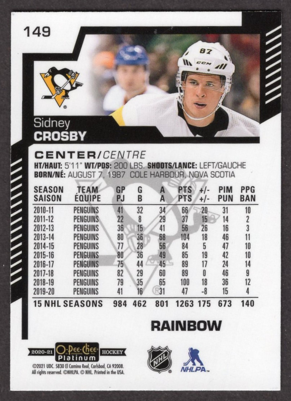 2020-21 Upper Deck OPC Platinum #149 Sidney Crosby Rainbow