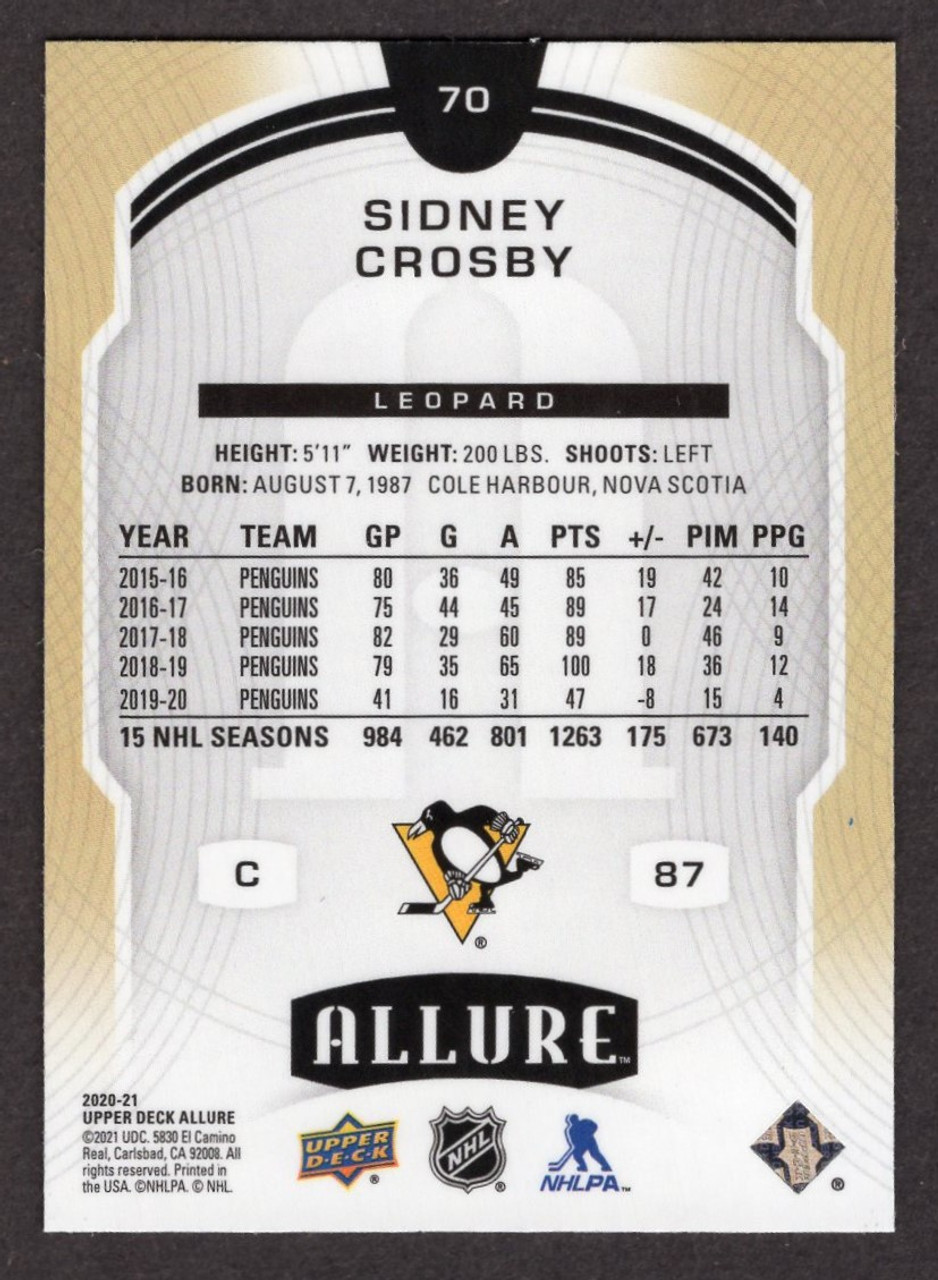 2020-21 Upper Deck Allure #70 Sidney Crosby Leopard SP