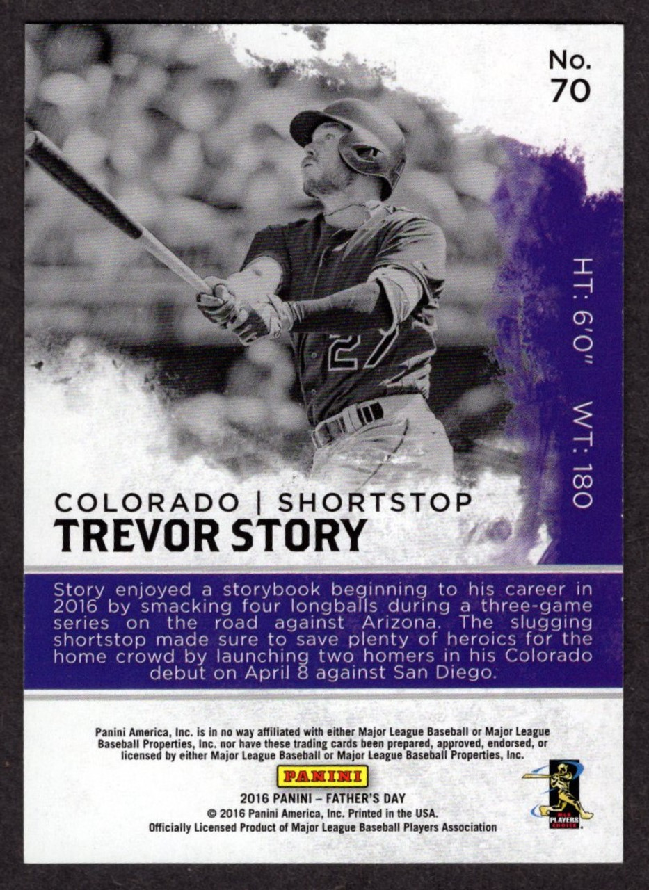 2016 Panini Father's Day #70 Trevor Story Rookie/RC 579/599