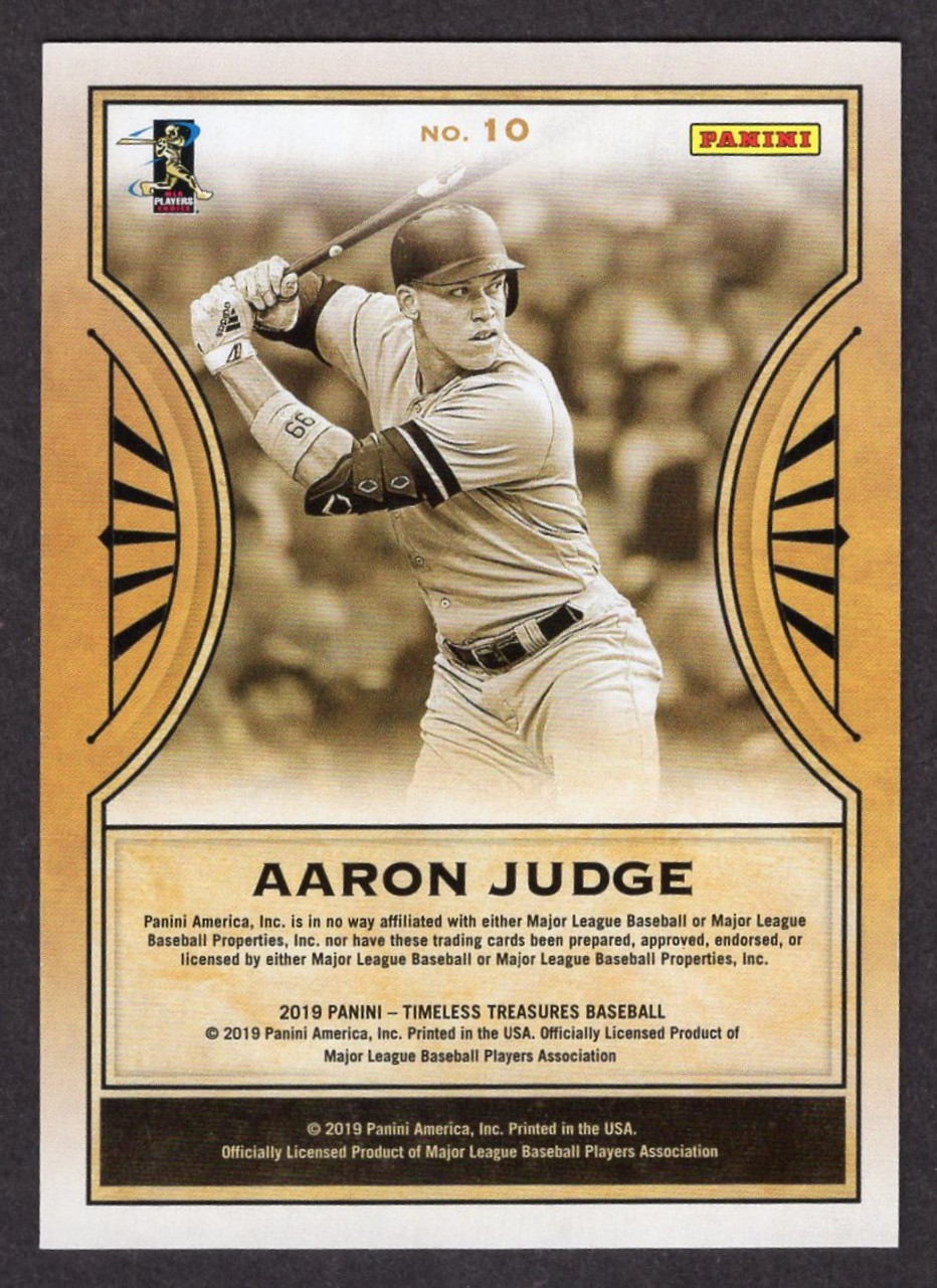 2019 Panini Timeless Treasures #10 Aaron Judge Blue Parallel 57/99