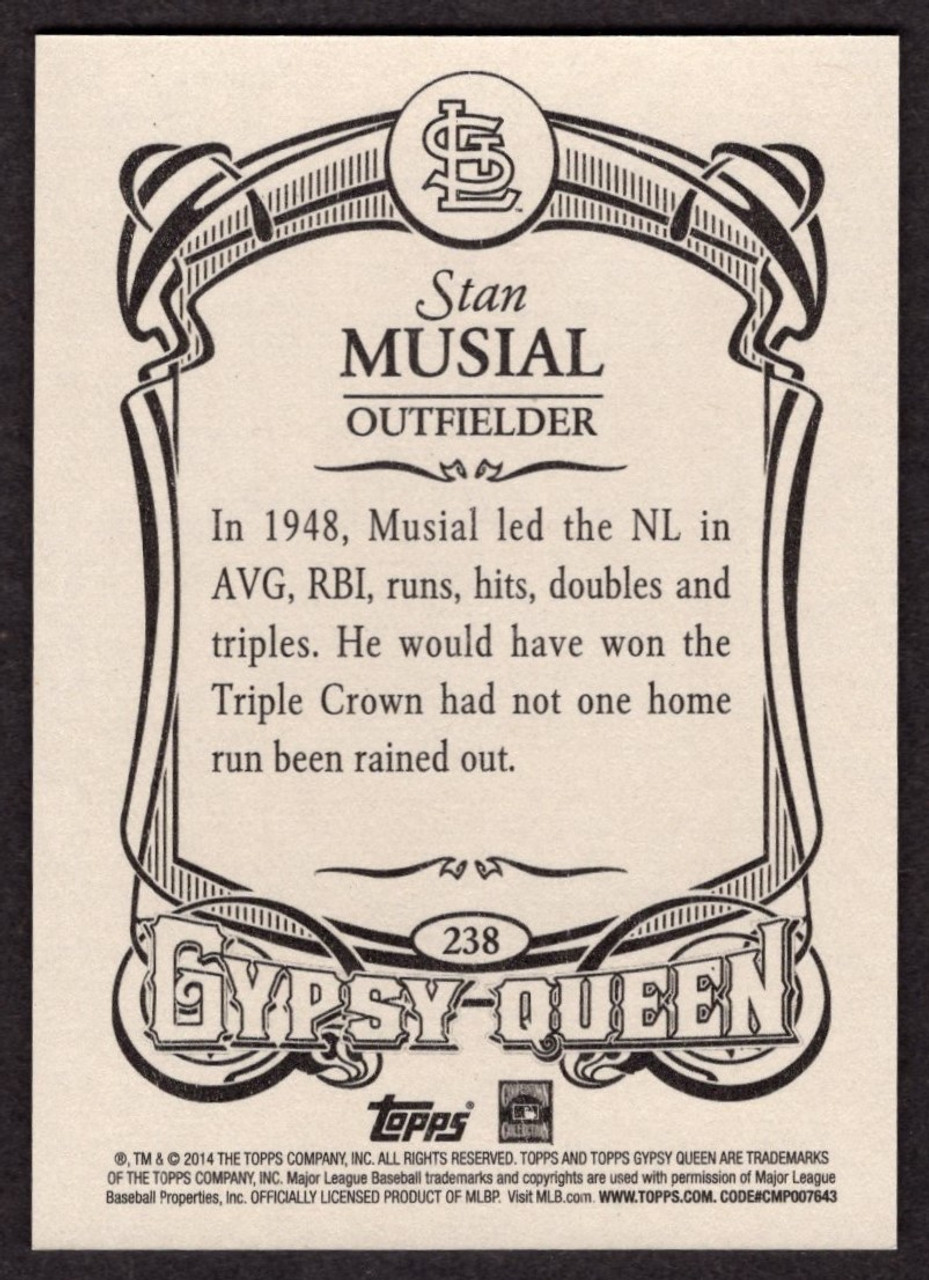 2014 Topps Gypsy Queen #238 Stan Musial Framed White