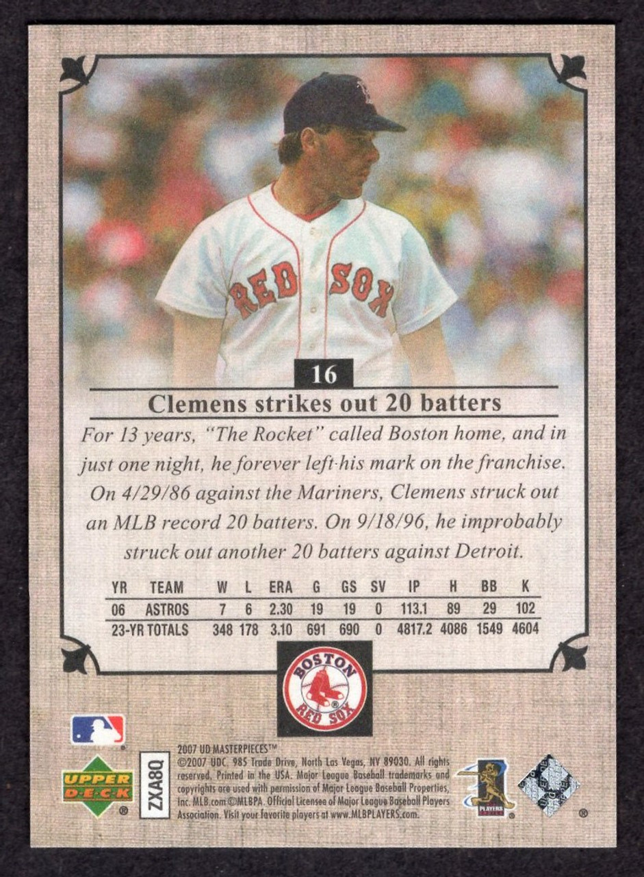 2007 Upper Deck Masterpieces #16 Roger Clemens Green Frame