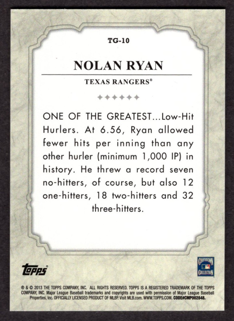 2013 Topps #TG-10 Nolan Ryan The Greats 