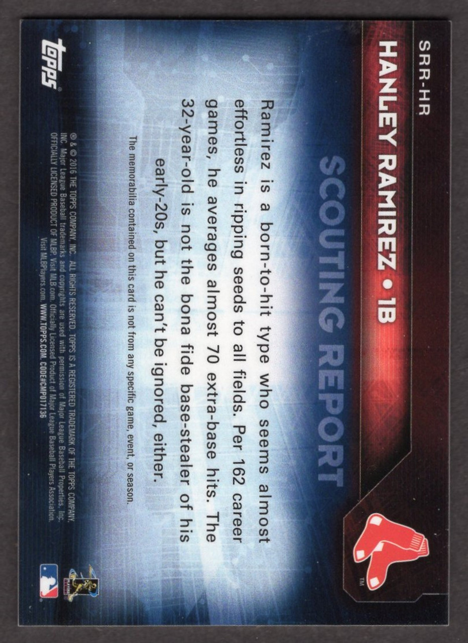 2016 Topps Series 2 #SRR-HR Hanley Ramirez Scouting Report Game Used Jersey Relic