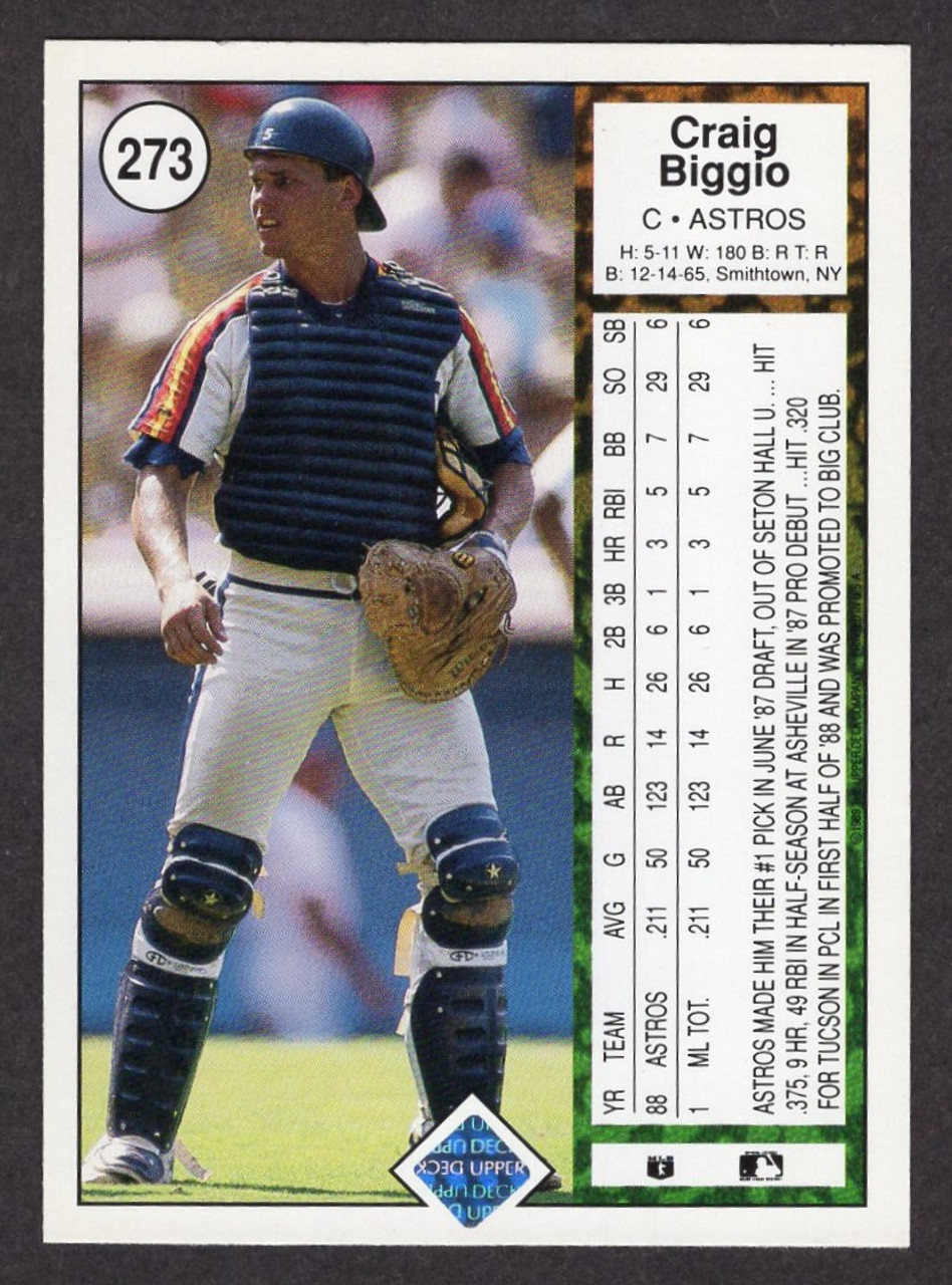 1989 Upper Deck #273 Craig Biggio Rookie/RC