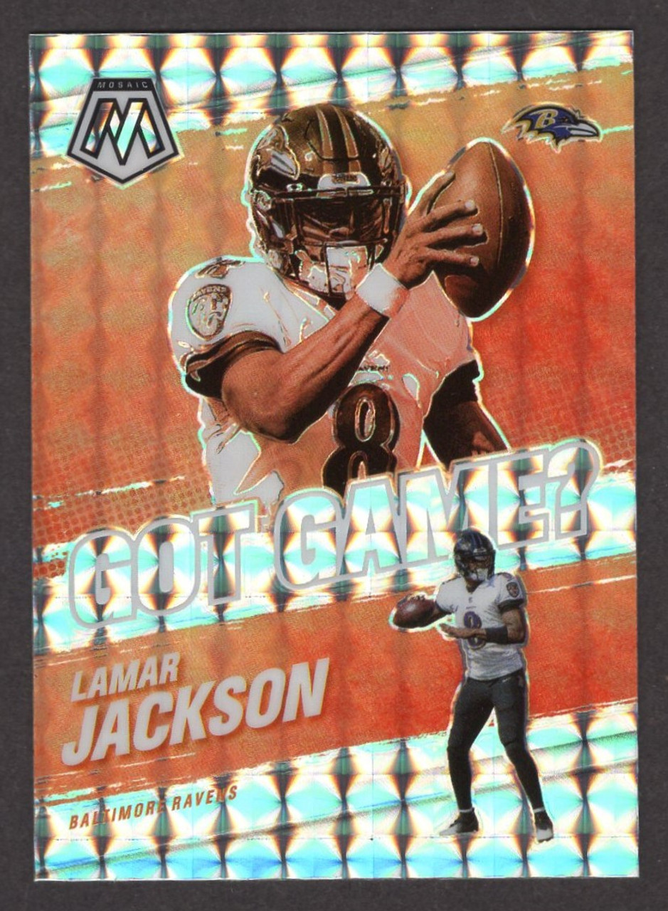 2021 Panini Mosaic #GG-4 Lamar Jackson Got Game! Silver Prizm