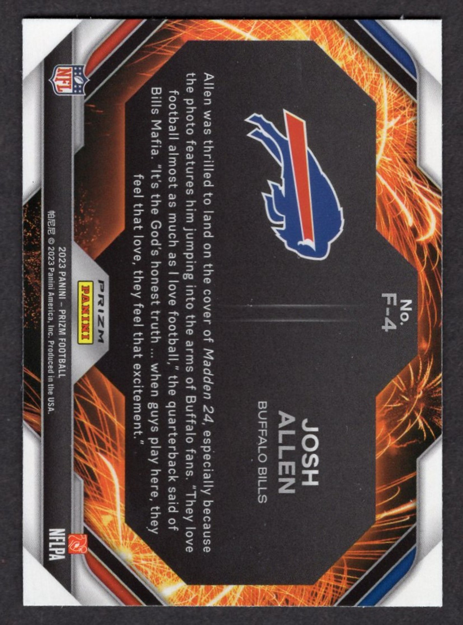 2023 Panini Prizm #F-4 Josh Allen Fireworks Silver Prizm