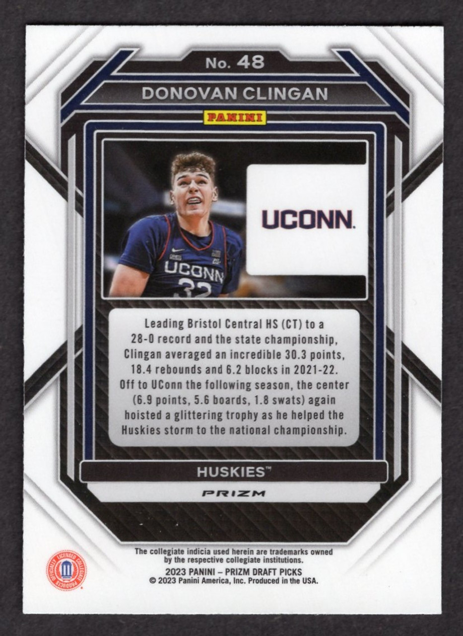 2023 Panini Prizm Draft Picks #48 Donovan Clingan Silver Prizm Rookie/RC