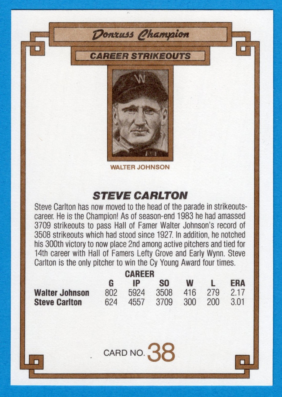 1984 Donruss Champions #38 Steve Carlton (Oversized)