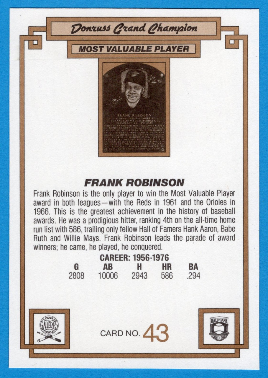 1984 Donruss Champions #43 Frank Robinson (Oversized)