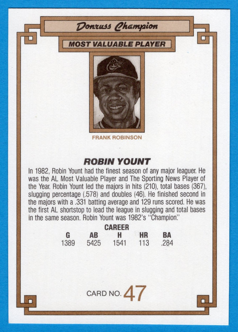 1984 Donruss Champions #47 Robin Yount (Oversized)