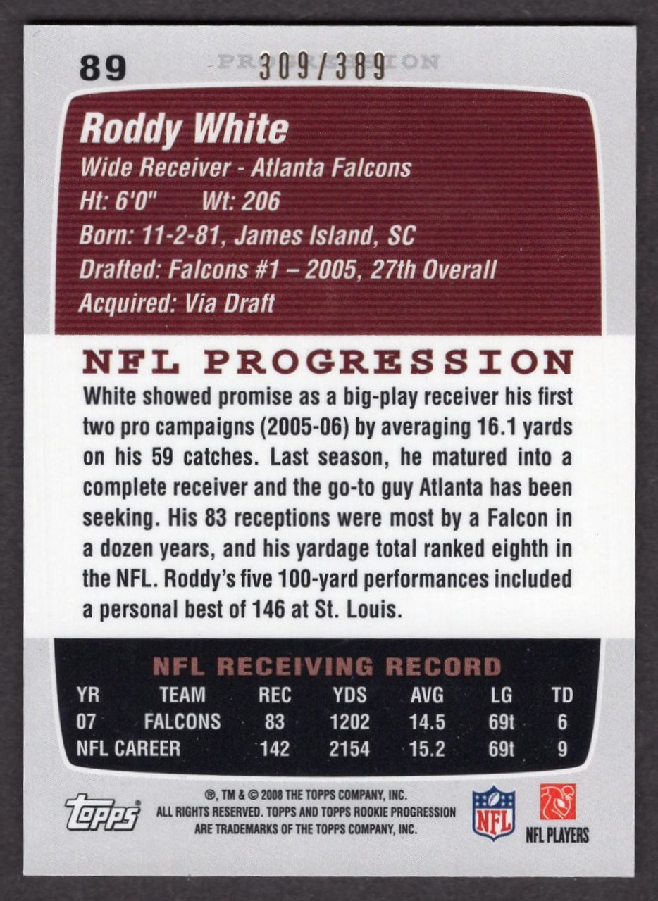 2008 Topps Rookie Progression #89 Roddy White Bronze Parallel 309/389