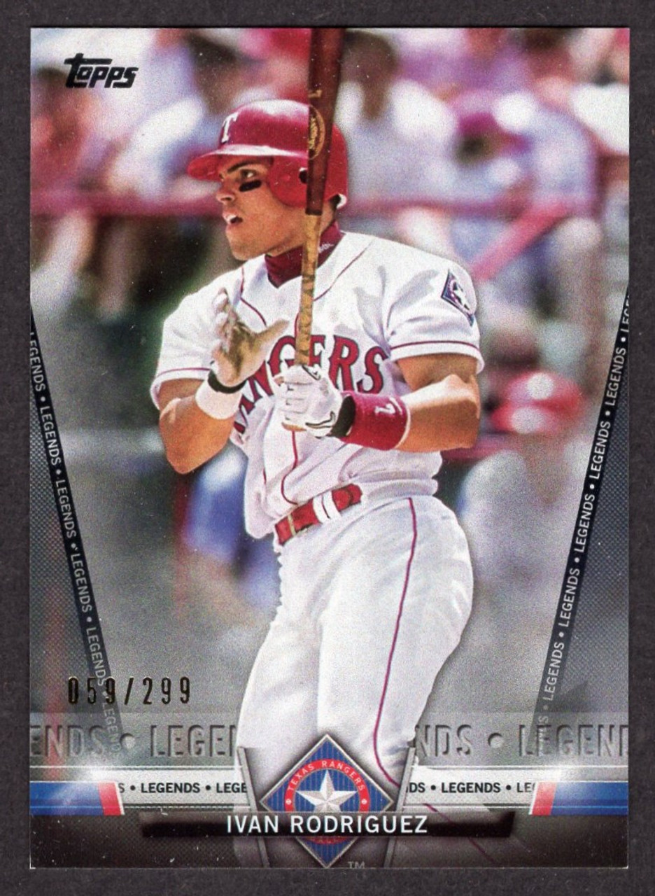 2018 Topps Series 2 #TS-35 Ivan Rodriguez Legends Salute Black Parallel 059/299