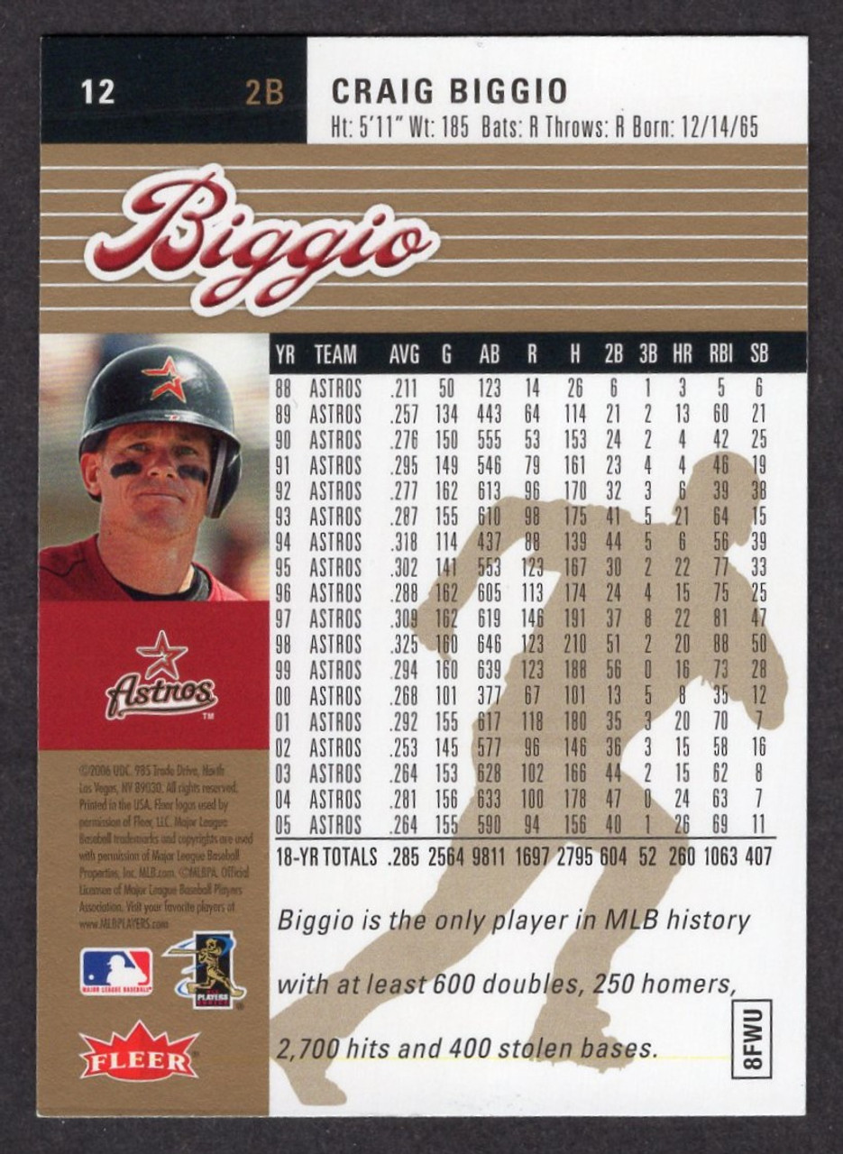 2006 Fleer Ultra #12 Craig Biggio Gold Medallion 