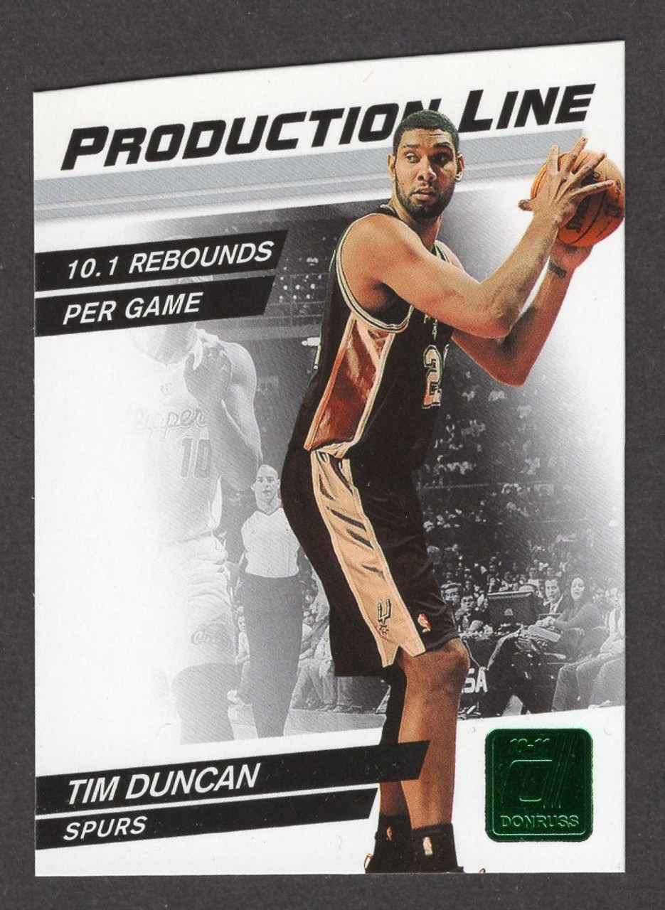 2010 Panini Donruss #32 Tim Duncan Production Line Emerald Die-Cut