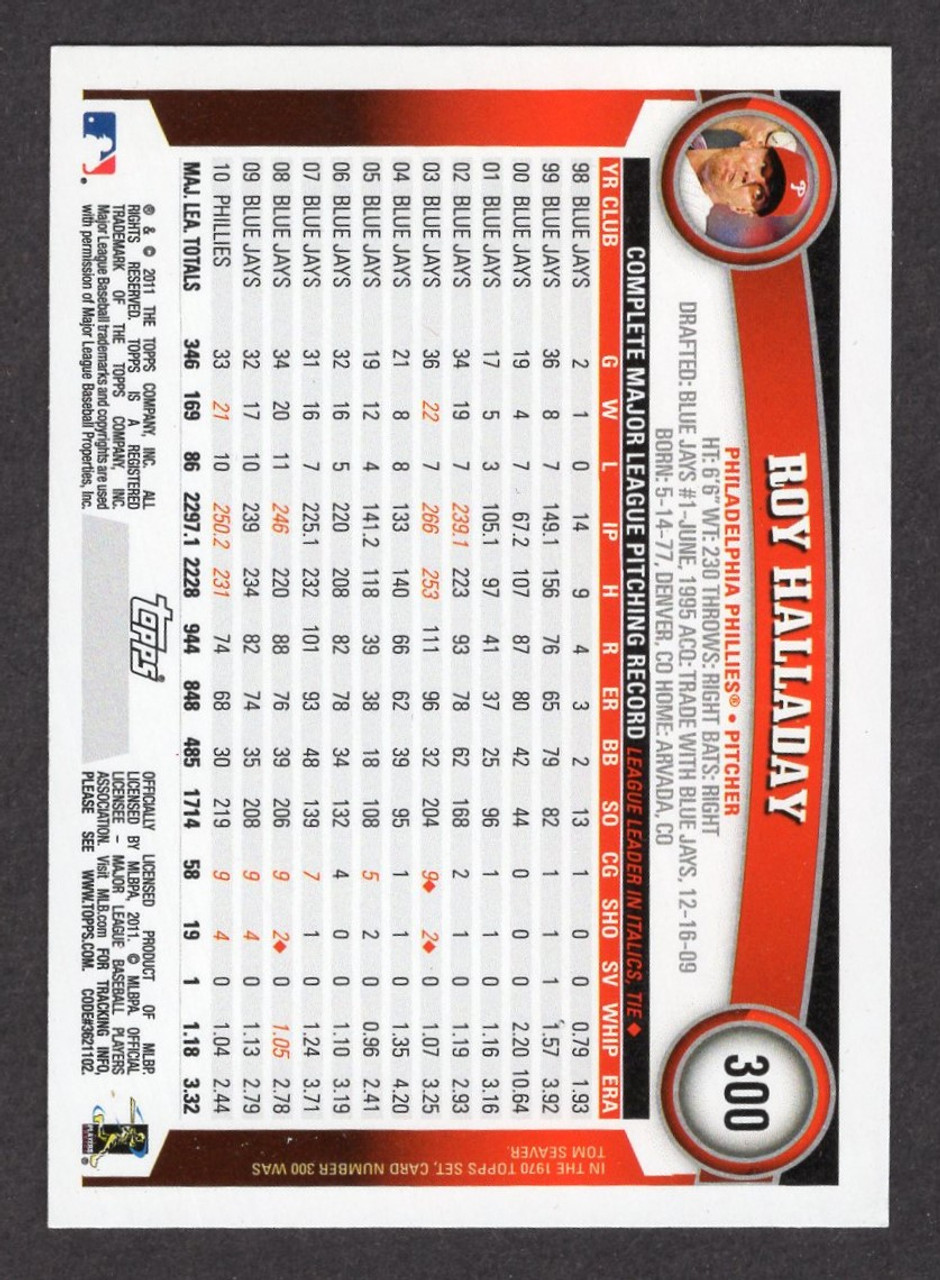 2011 Topps Series 1 #300 Roy Halladay Platinum Diamond Anniversary 