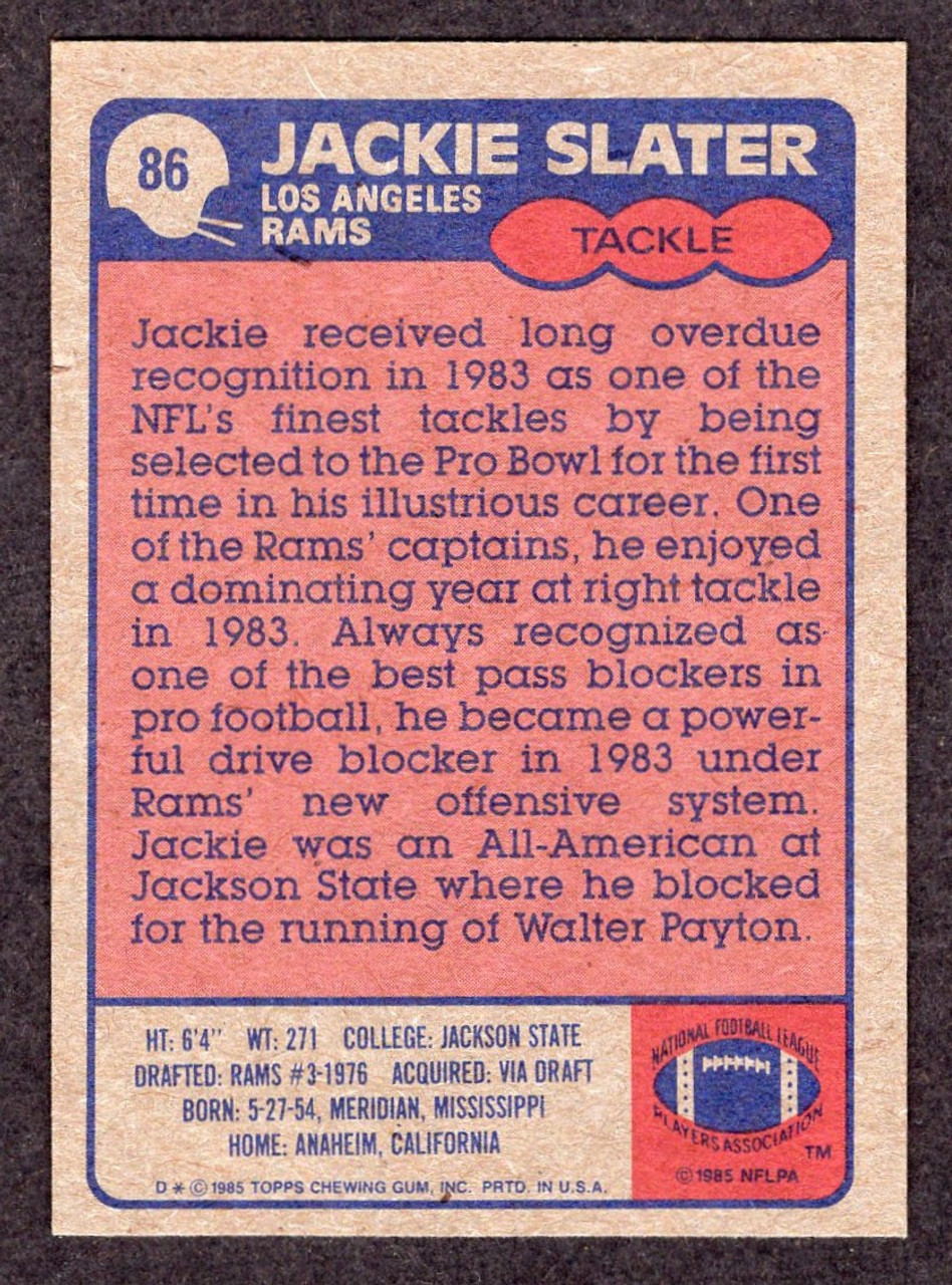 1985 Topps #86 Jackie Slater