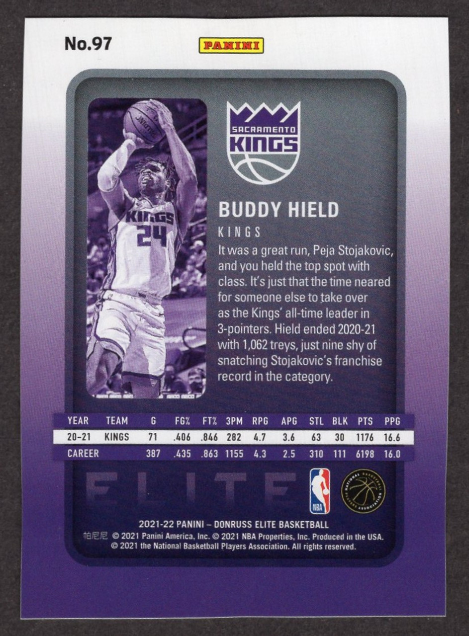 2021/22 Panini Donruss Elite #97 Buddy Hield Purple Foil 45/49