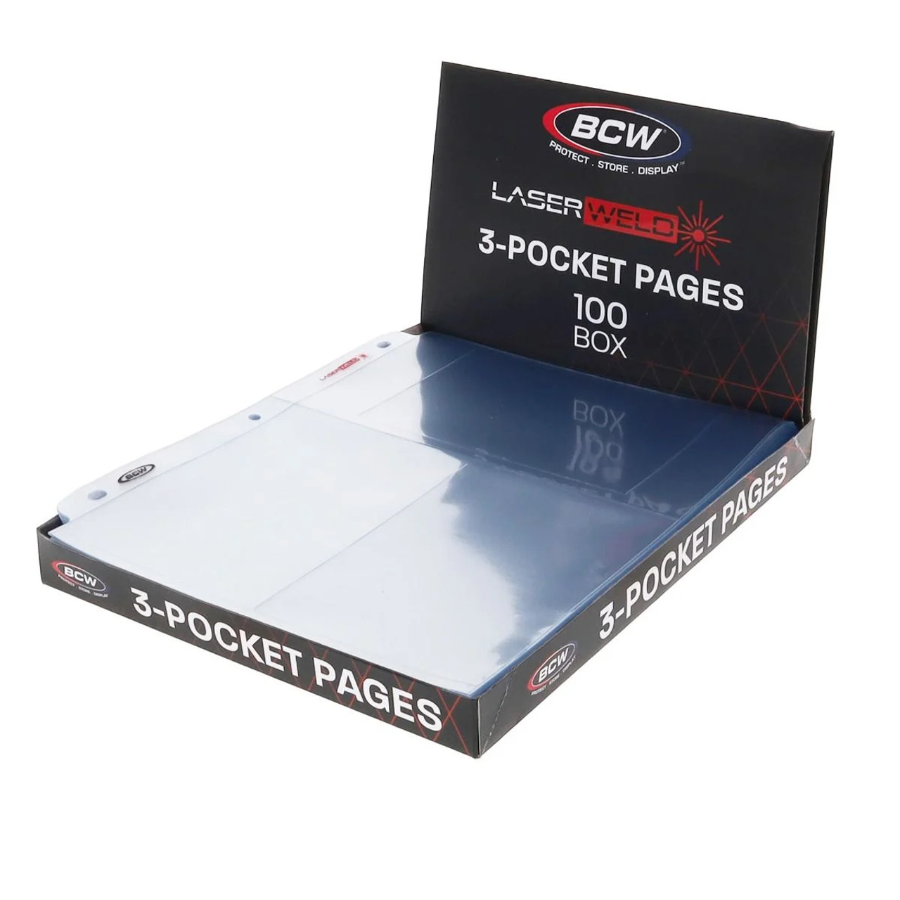 BCW LaserWeld 3-Pocket Photo Page 100ct Box / Case of 10