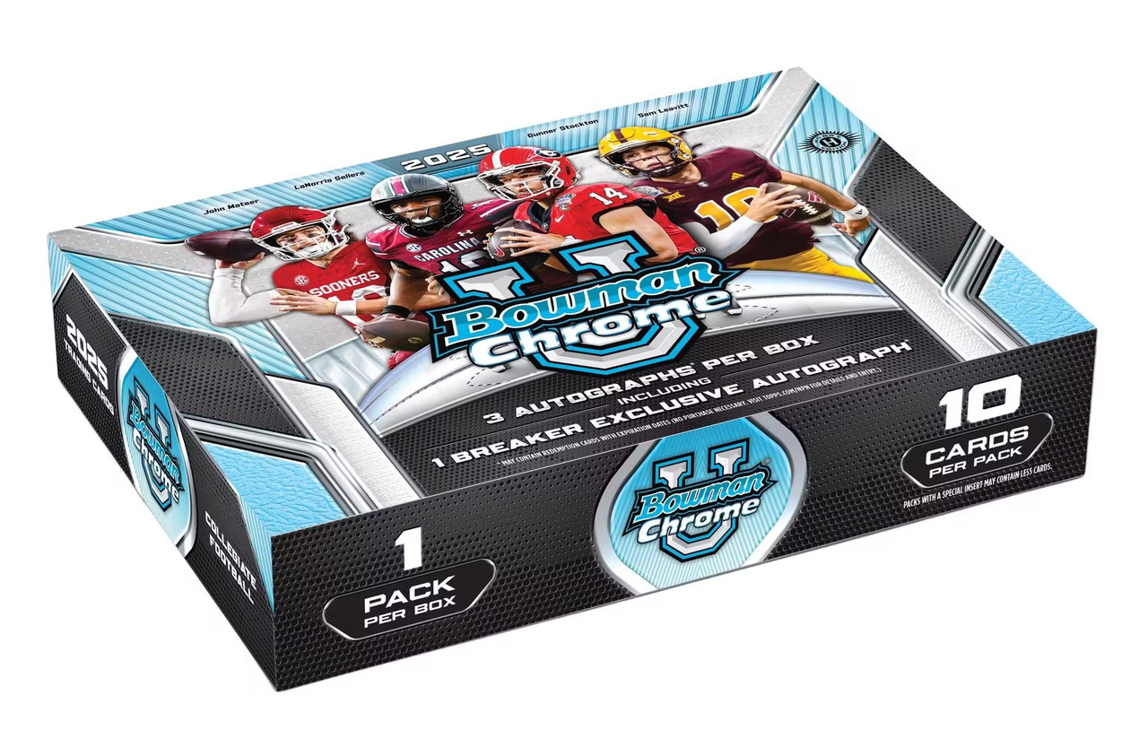 2025 Bowman University Chrome Football Breaker Delight Box 2025 Bowman University Chrome Football Breaker Delight Box