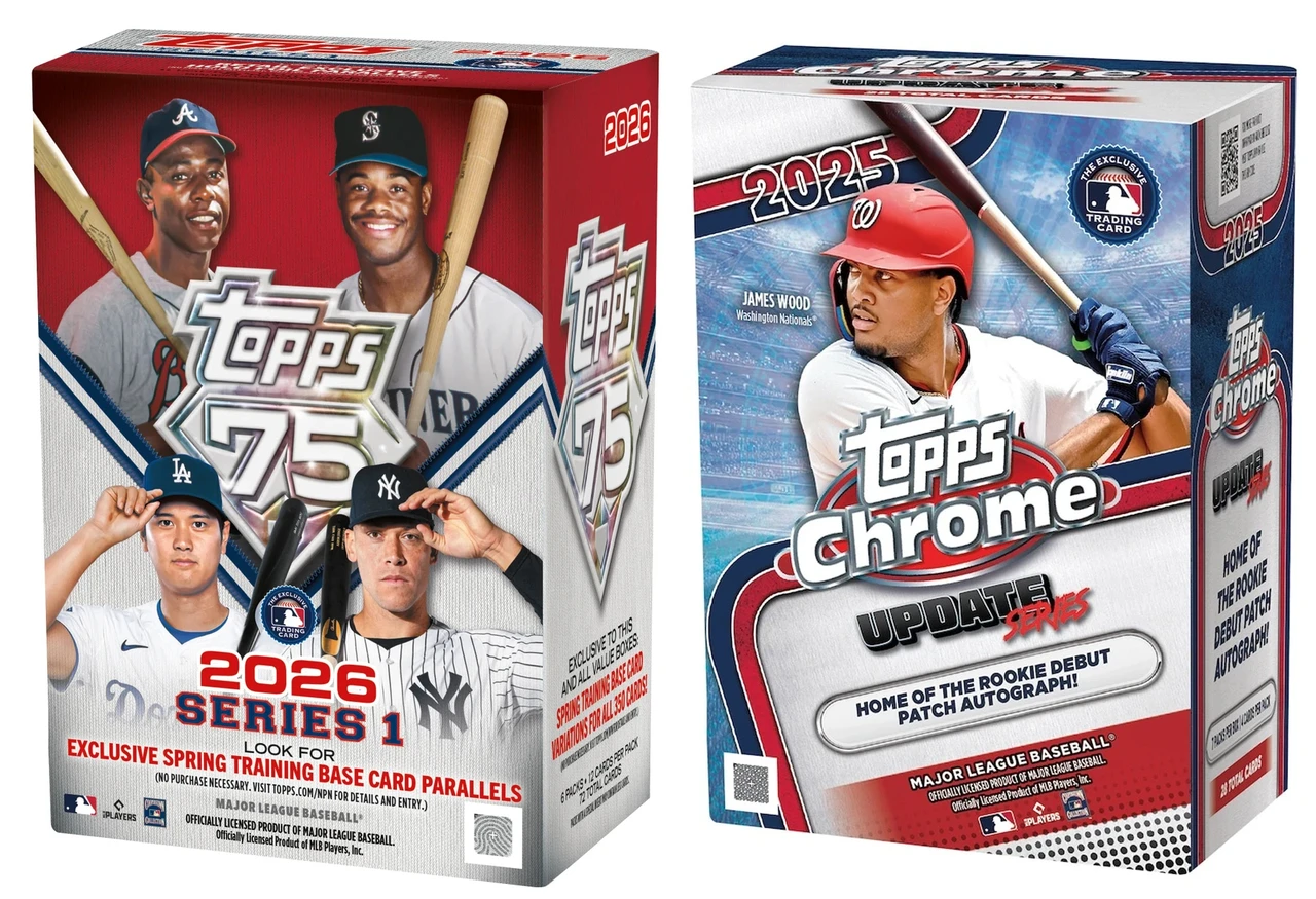 DOUBLE CASE BREAK: 2026 Topps Series 1 & 2025 Chrome Update 40-box BLASTER CASES Random Team (80 boxes total)
