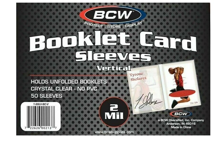 BCW Booklet Card Sleeves Vertical 50ct / Case of 50 The Baseball Card