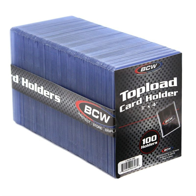 BCW 3x4 Topload Card Holder Standard 100ct Pack / Case of 10