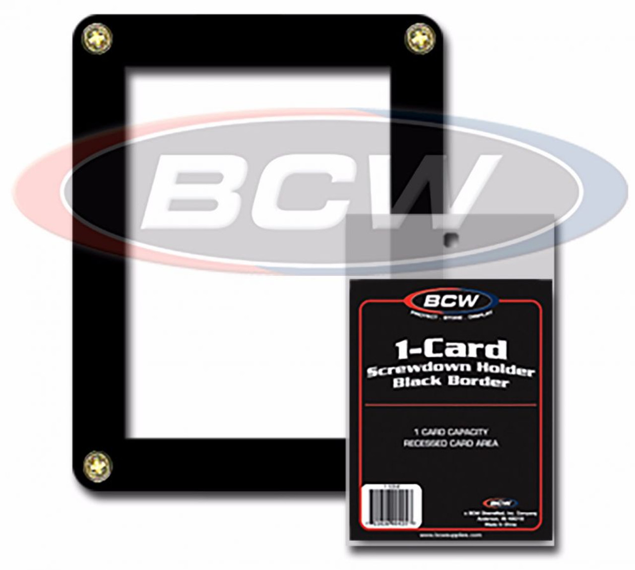 BCW Black Border 1-Card Screwdown Holder / Case of 200