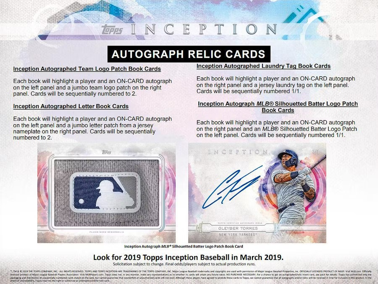 2019 Topps Inception Baseball Hobby Box