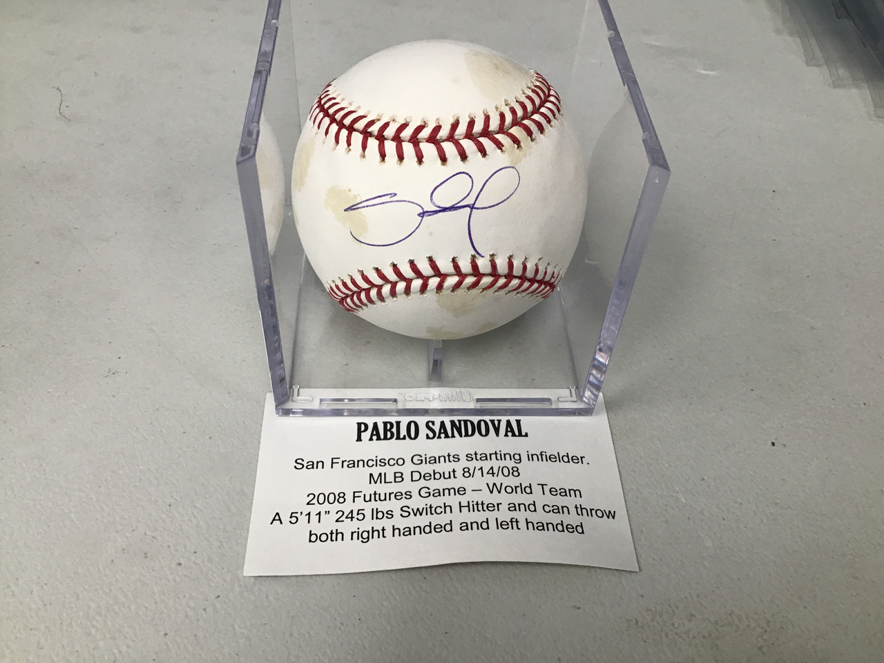 Pablo Sandoval Autographed Baseball Tristar COA W/Holder #5213 - The  Baseball Card King, Inc.